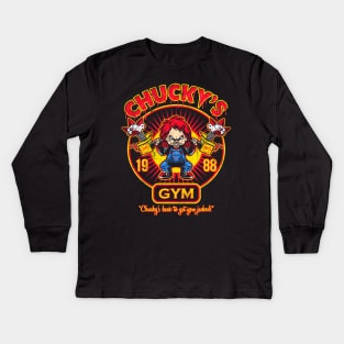 Chucky's Gym - Blood Red Kids Long Sleeve T-Shirt